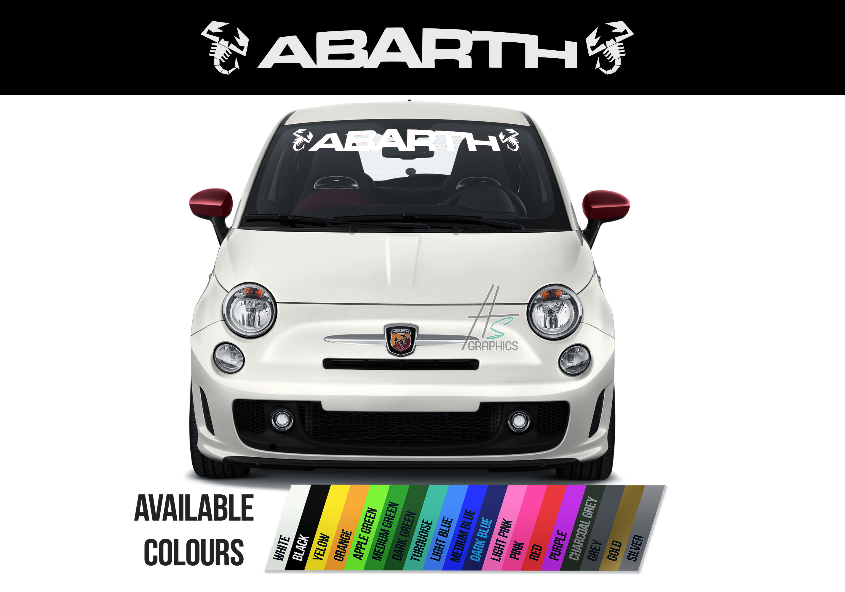 Autocollants de voiture en vinyle pour Fiat 500 Abaith Racing