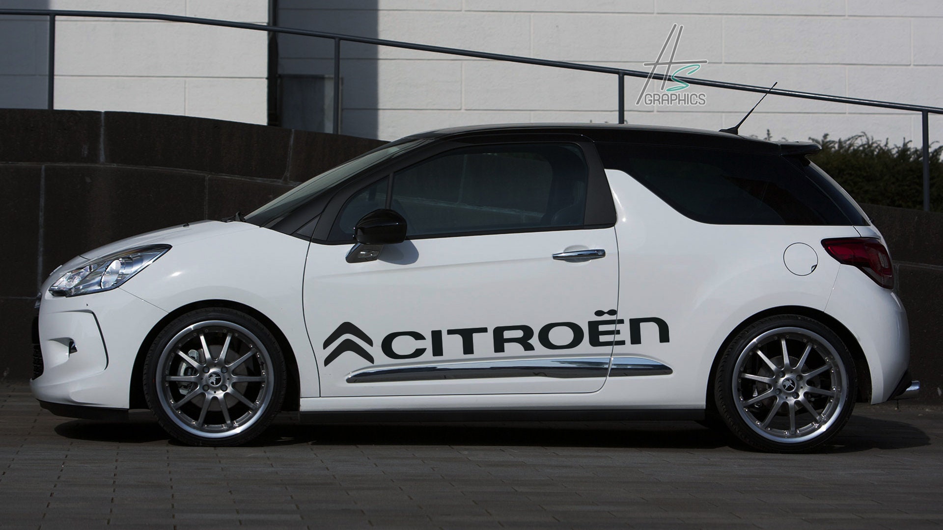 Adesivo Prespaziato CITROEN DS3 - DON'T TOUCH MY DS3 Fluo Verde Per Lunotto Auto, PVC Resistente, Cm 35