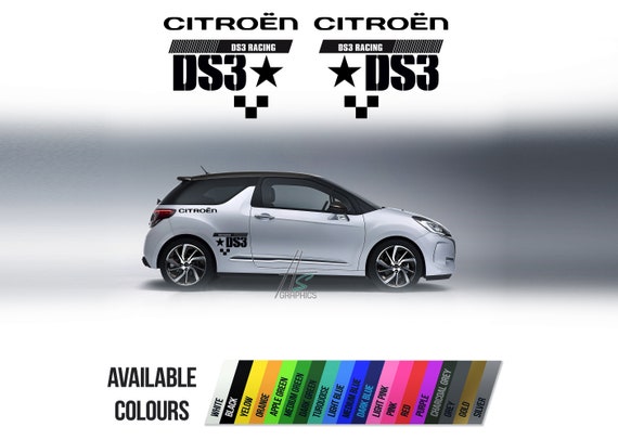 シトロエンDS3用　フロントガラス上のデカール（鉢巻）【シトロエン／社外品】。 シトロエン DS3 用ステッカー x2 粘着デカール サイドビニール