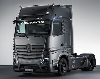 2 Stickers Losanges Mercedes Benz Camion - Autocollants Gris 15x25cm Résistants