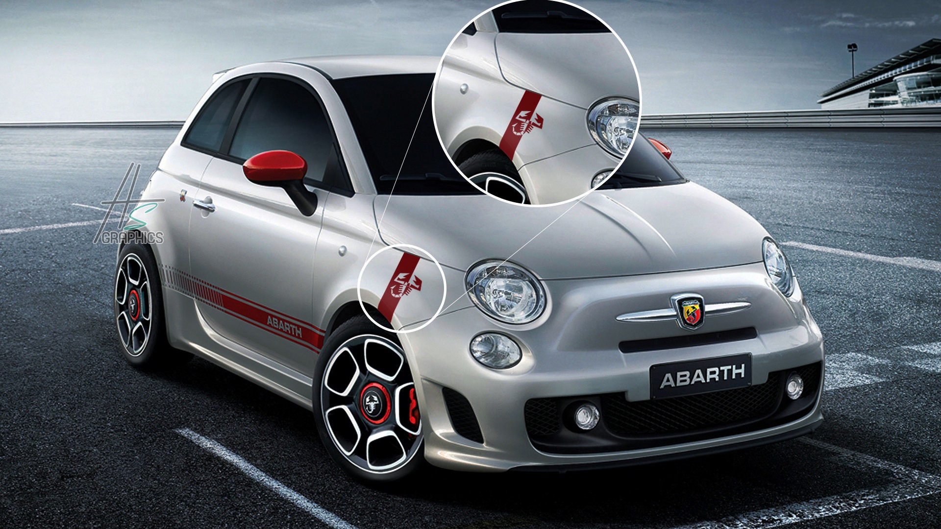 Abarth Scorpion Metal Emblem Badge - 3D Self-Adhesive Car Sticker For Bravo, Palio, Ducato (Black)