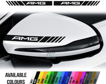 x2 for mercedes-benz amg rearview mirror car sticker racing stripe adhesive decal