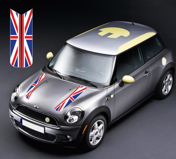 Mini Cooper bonnet stripes, Union Jack stripes for hood, racing decoration  decals, adhesive vinyl graphics