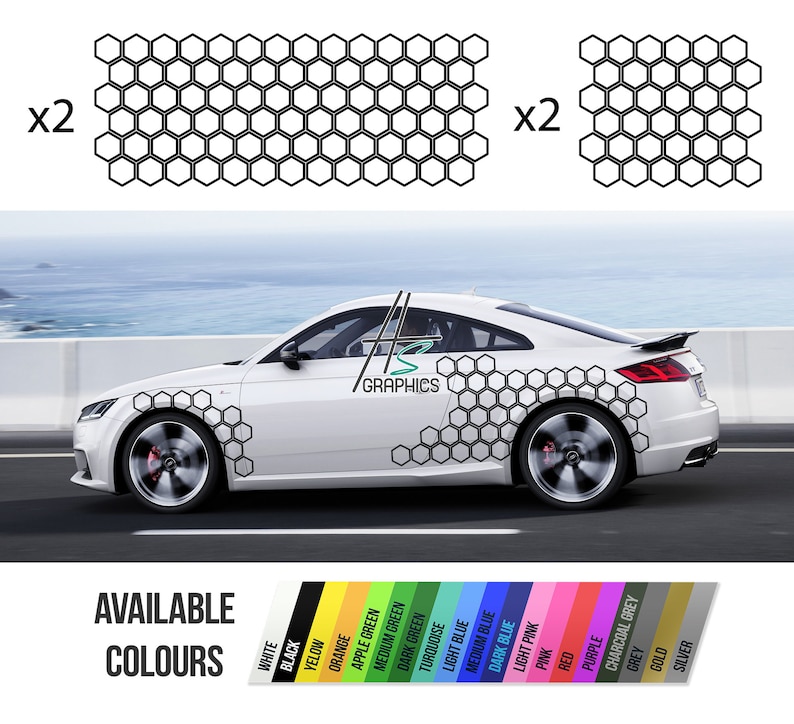 Hexagon Car Graphics Side Stickers Car Styling Etsy