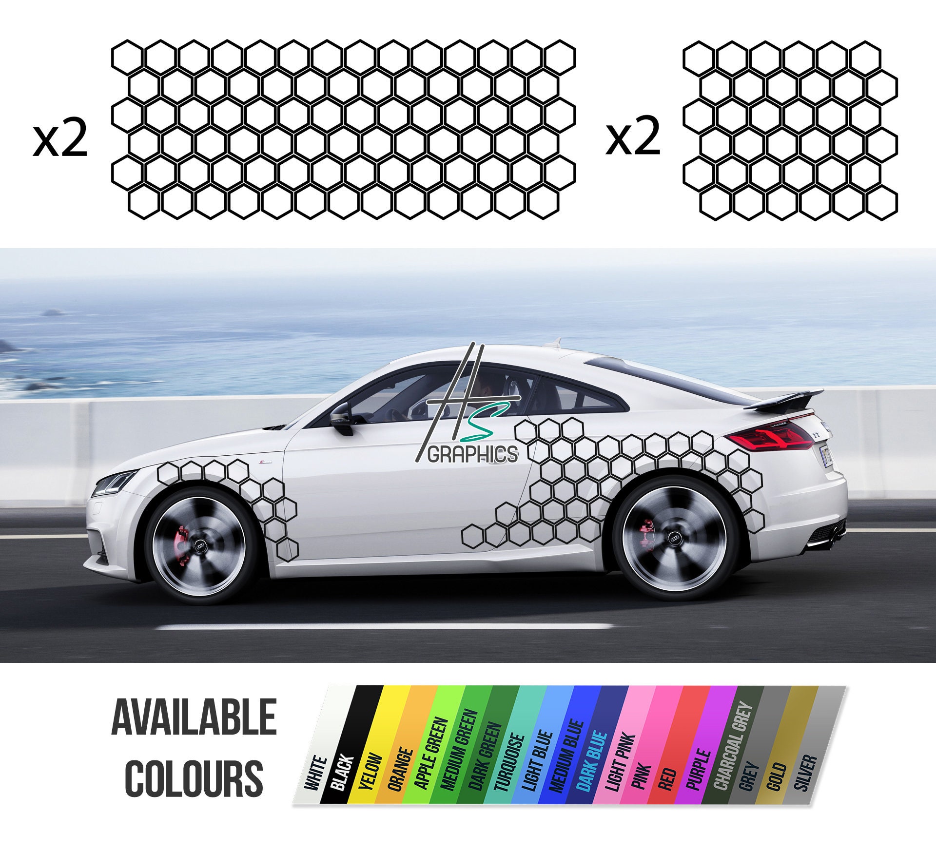 Universal Auto Hexagon Design Vinyl Aufkleber Aufkleber Kit Auto