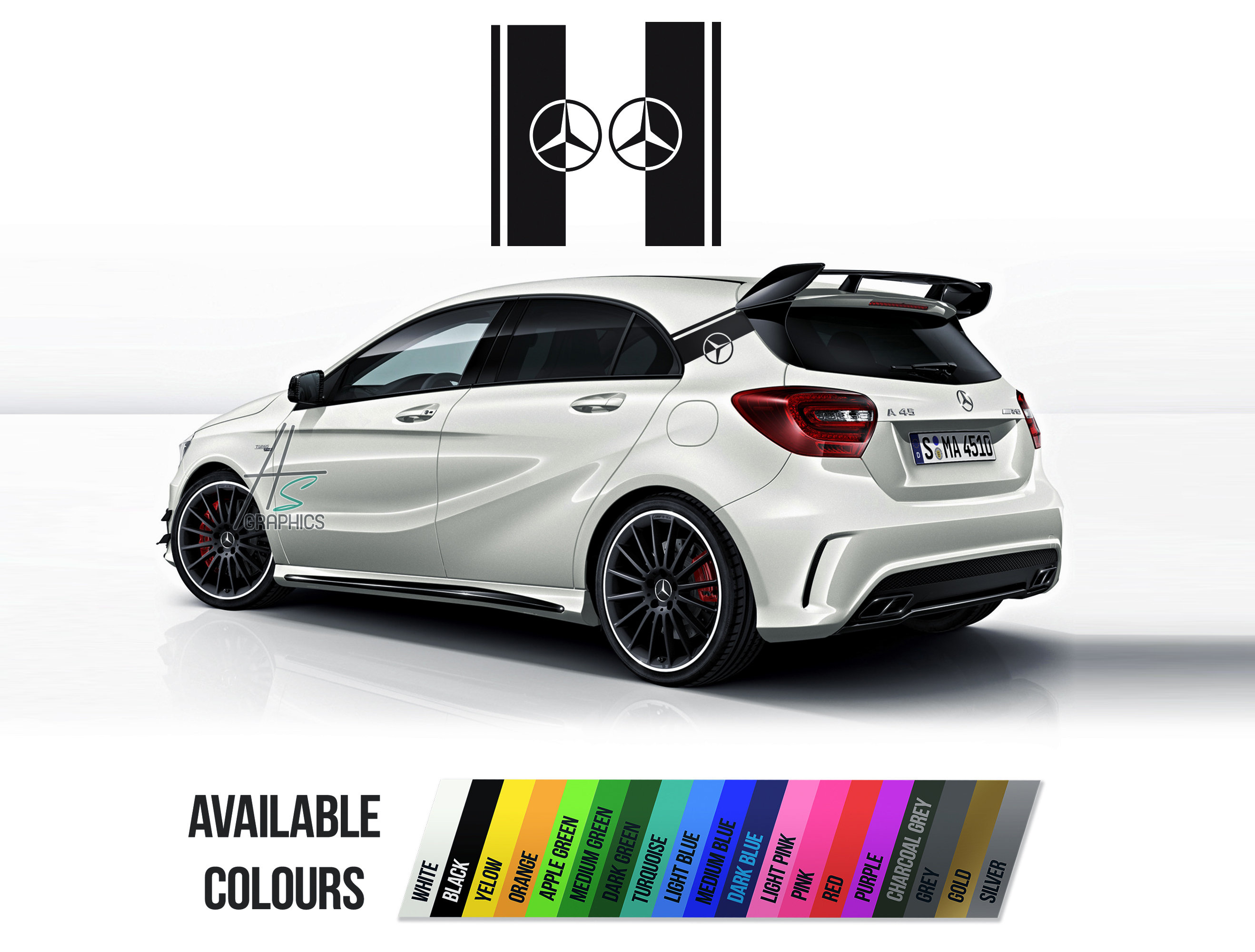 2 SIDE SKIRT stickers powered by mercedes-benz amg sponsor rally tuning  decal £4.99 - PicClick UK