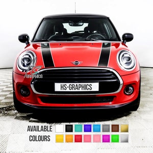 Mini Cooper bonnet stripes, stripes for hood, racing decoration decals, adhesive vinyl graphics