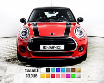 Mini Cooper bonnet stripes, stripes for hood, racing decoration decals, adhesive vinyl graphics