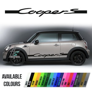 Mini Cooper s side stripes, stripes for side skirt, racing decoration decals, adhesive vinyl graphics