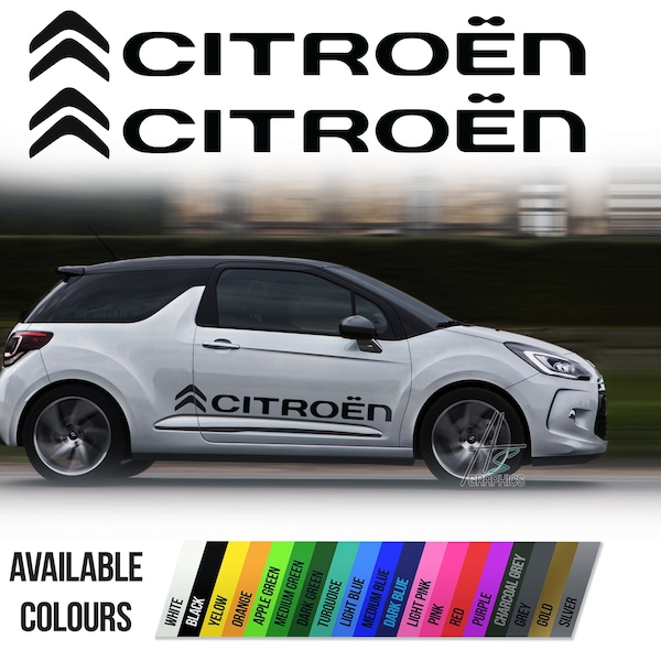 x2 Stickers pour Citroen, Autocollant adhésif DS3 Autocollant vinyle latéral