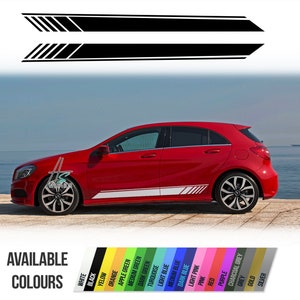 Mercedes benz side stripes, W176 A Class A45 AMG stripes for side skirt, racing decoration decals, adhesive vinyl graphics