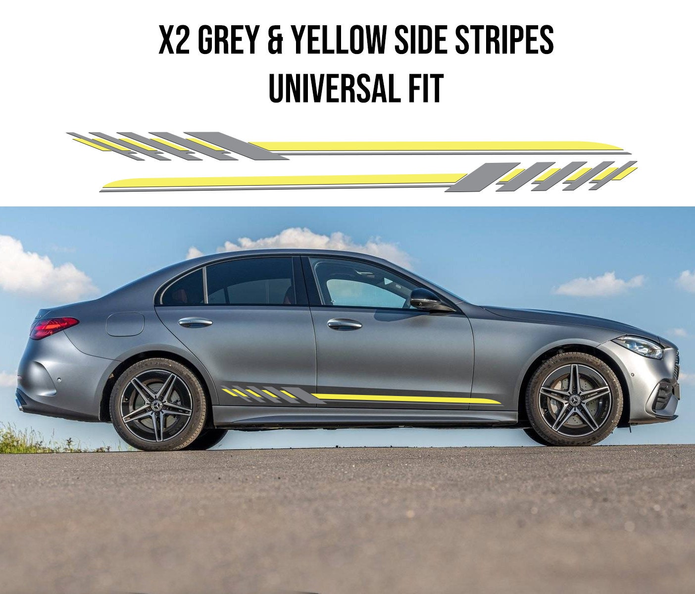 Mercedes Benz Side Stripes AMG Stripes for Side Skirt, Racing