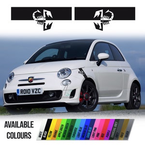 Sticker for Fiat Abarth, Scorpion front wing decal, adhesive vinyl sticker