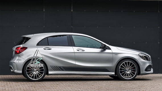 Strisce laterali Mercedes benz, W176 A Classe A45 AMG strisce per minigonna  laterale, decalcomanie per decorazioni racing, grafiche adesive in vinile -   Italia