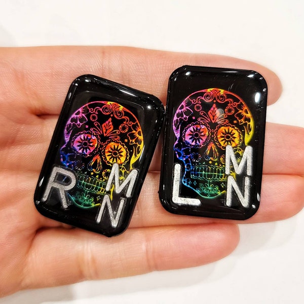 Rainbow Sugar Skull X-Ray Markers - Colorful Xray Markers with Initials - Rainbow X-Ray Marker - Radiology Markers - Rad Tech Gift