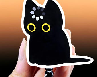 Loading Cat Badge Reel - Black Void Cat Badge - Funny Nurse Badge Holder - ER Nurse Badge - Xray Badge Reel - Nurse Badge Reel