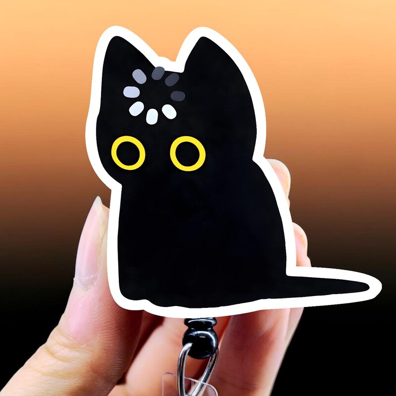 Badge Reel Cat Loading - Etsy