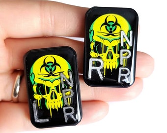 Biohazard Skull X-Ray Marker Set - Neon Skull Xray Markers with Initials - Skull Xray Markers - Xray Marker for Men - Biohazard Xray Marker