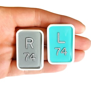 Solid Color X-ray Marker Set - Grey and Teal Xray Marker - Simple X-Ray Marker - Number X-ray Markers - Radiology X-Ray Markers with Initial