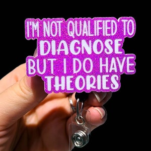 Funny Xray Badge Reel - Radiology Badge Reel - Funny Badge - Ultrasound Badge, Nurse Gift, Humor Badge  Not Qualified to Diagnose, Cna Badge