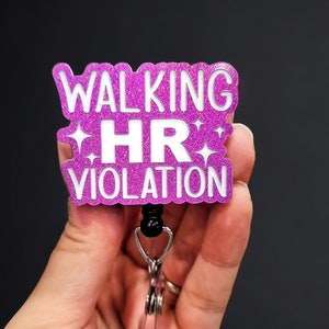 Funny Nurse Badge Reel Walking HR Violation Badge Funny Badge Reel Xray Badge  CNA Badge Nurse Badge Reel Healthcare Badge 