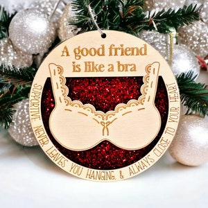 Best Friend Gift - Best Friend Christmas Ornament - Good Friend is Like a Bra Ornament - Funny Ornament - Best Friend Ornament, Bra Ornament