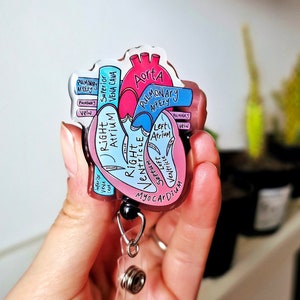 thumbnail image 2 of Starry Night Anatomical Heart Badge Reel: Doctor Nurse Gift 2 of 11