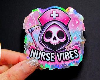 Nurse Vibes  Sticker - ER Nurse Sticker - Funny Medical Sticker - Healthcare Sticker - ICU Nurse Gift - Funny Nurse Gift - Funny Gift for RN