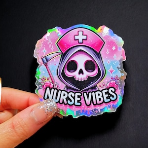 Nurse Vibes  Sticker - ER Nurse Sticker - Funny Medical Sticker - Healthcare Sticker - ICU Nurse Gift - Funny Nurse Gift - Funny Gift for RN
