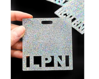 Vertical or Horizontal Badge Buddy for Nurses - Badge Buddy RN - Nurse Badge Buddy - Acrylic Glitter Badge Buddy - Nurse Gift - CNA gift