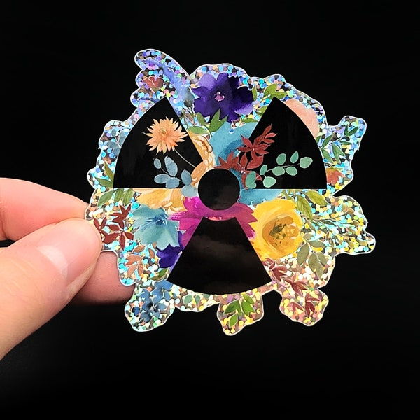 Glitter Radiology Sticker - Xray Sticker - Floral Radiation Sticker - Tumbler Glitter Sticker - Vinyl Sticker - Xray Laptop Sticker -