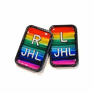 Rainbow X-Ray Markers - Colorful Xray Markers with Initials - Rainbow Lines X-Ray Marker - Radiology Markers - Rad Tech Gift - Xray Markers