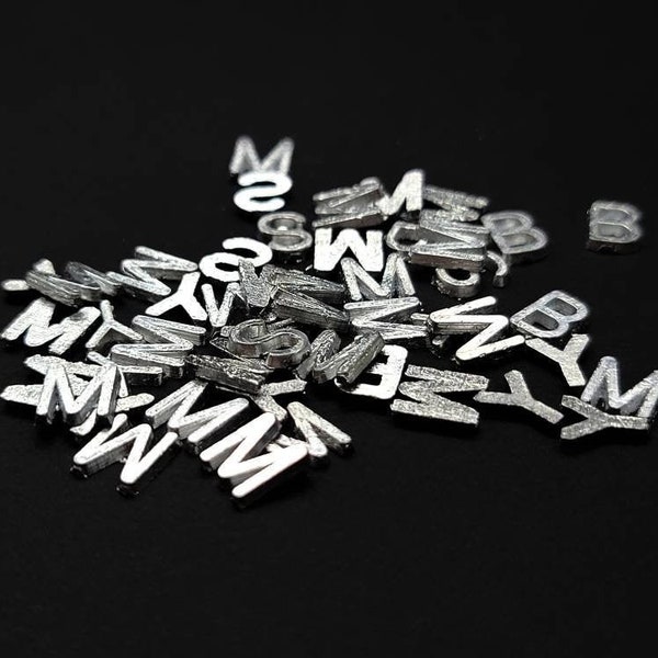 Set of 10 Lead Letters for X-Ray Markers - Unmounted Flat Face Lead Letters - Small Metal Letter - 1\4" lead letter for initials