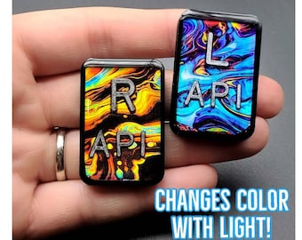 Holographic Fire and Ice X-Ray Markers - Oil spill Xray Markers with Initials - Abstract X-Ray Marker - Radiology Markers - Rad Tech Gift