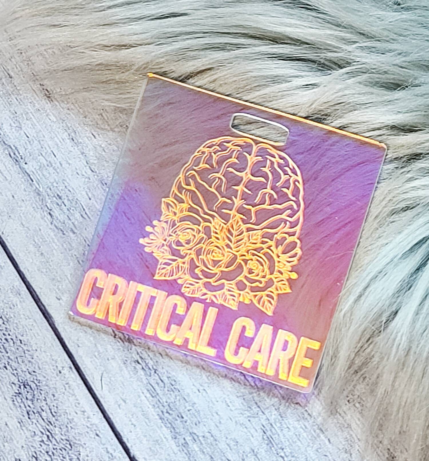 Iridescent Critical Care Badge Buddy, ICU Badge Buddy, ICU Nurse Gift, ICU  Badge, Floral Brain Badge Buddy, Neuro Badge Buddy -  Canada