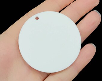 2 inch Round Sublimation Blank - White Acrylic Sublimation Blank - Bracelet Sublimation Charm - Sublimation Disc - Matte Acrylic Blank