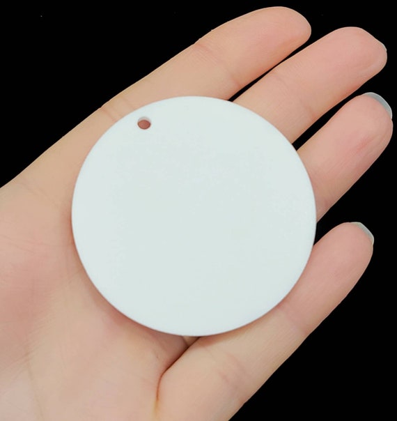 2 inch Round Sublimation Blank - White Acrylic Sublimation Blank - Bracelet  Sublimation Charm - Sublimation Disc - Matte Acrylic Blank