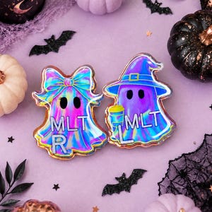 Iridescent Ghost Xray Markers - Halloween Xray Marker Set with Initial - Spooky Xray Markers - Acrylic Markers for Xray Techs image 2