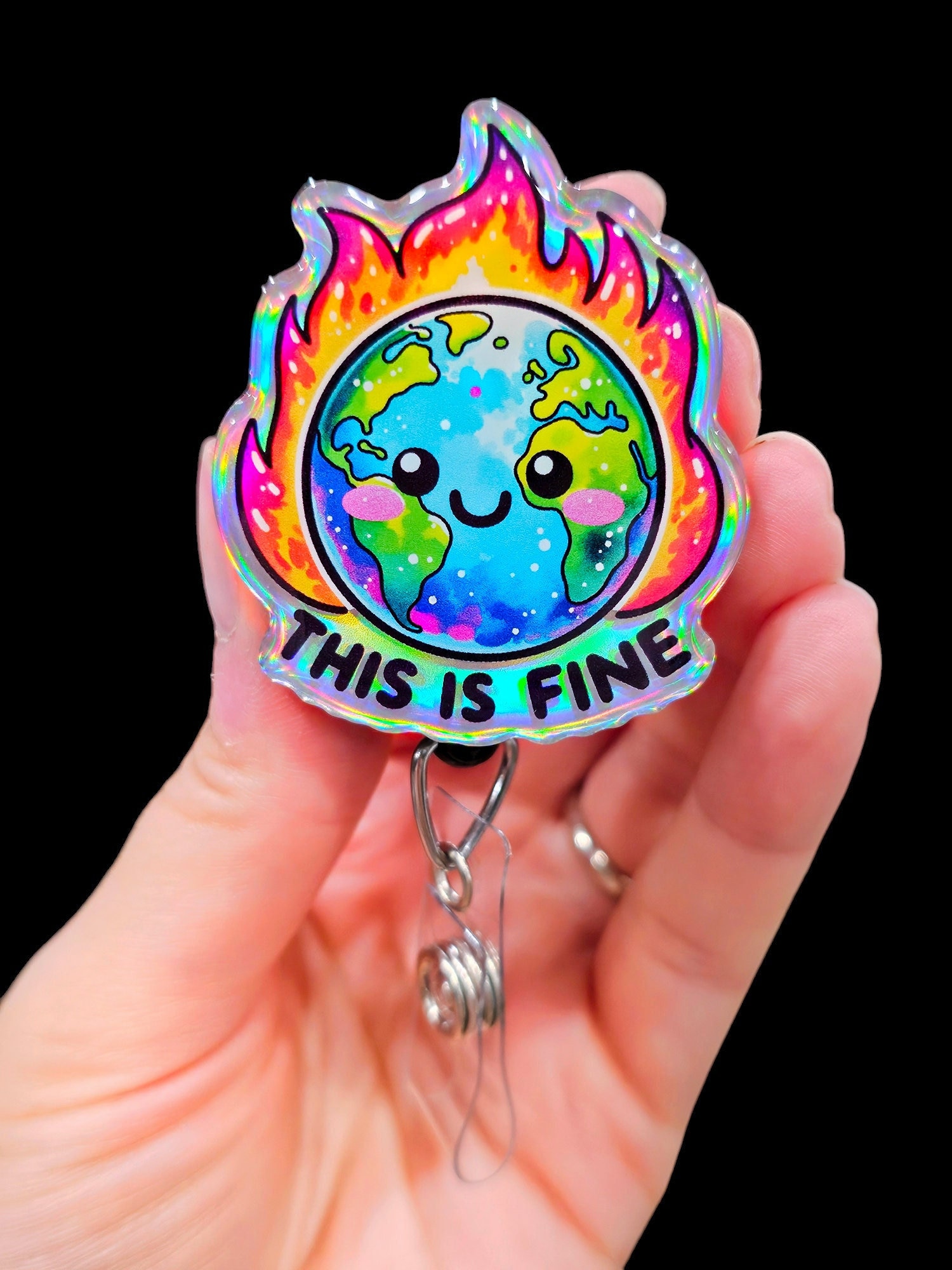 This is Fine Badge Reel - Nurse Badge Reel - Funny Badge Reel - Xray Badge Reel - Radiology Badge Reel - Funny Nurse Badge - Shitshow Badge