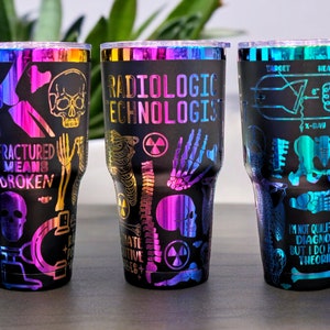 Radiology Tumbler - Rainbow 30 oz - Xray Tech Tumbler - Xray Tumbler - Gift for Xray Tech - Rad Tech Gift - Xray Tech Gift - Xray Student