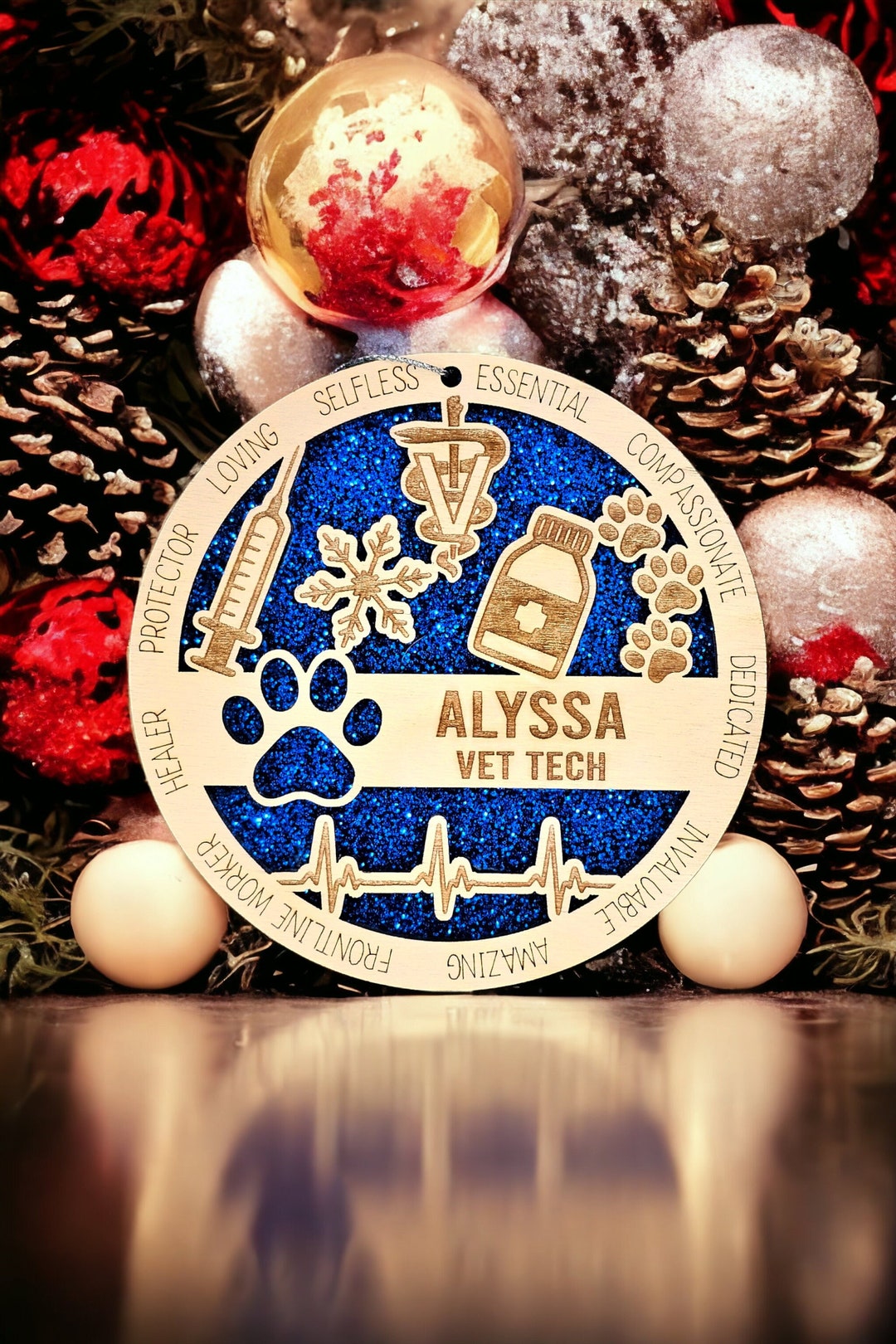 Vet Tech Ornament Custom Christmas Ornament Veterinary Ornament personalized Vet Tech Ornament