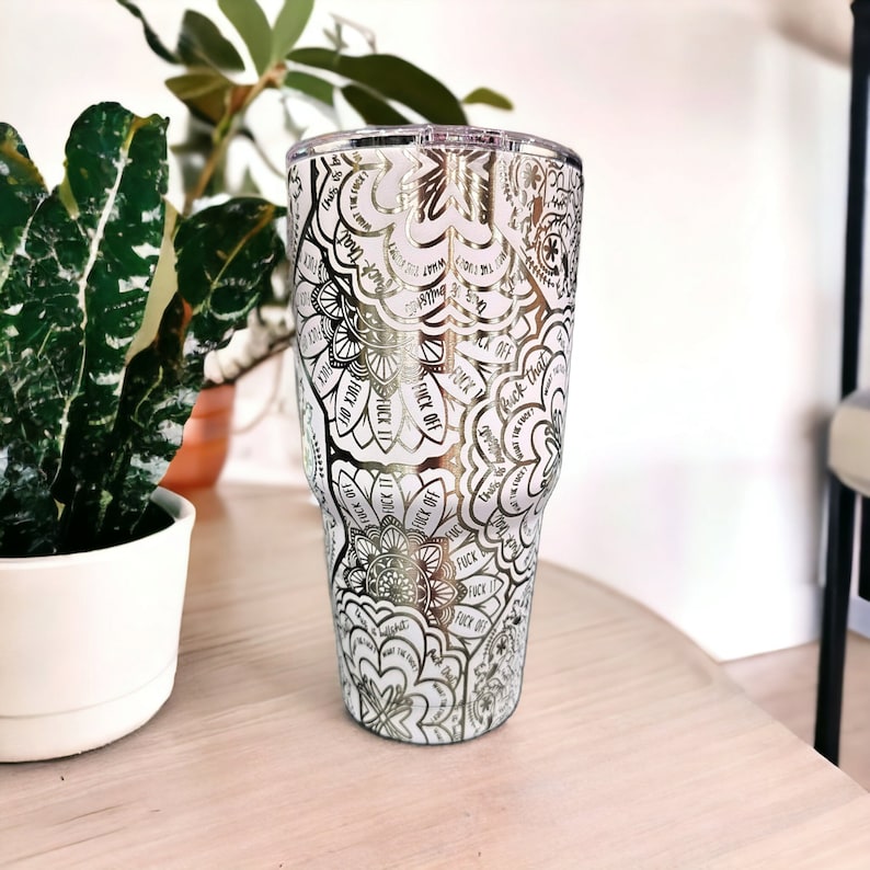 Hidden Swear Word Tumbler - Swear Word Mandala Tumbler - Funny Tumbler, Best Friend Gift, Funny Christmas Gift, Funny Birthday Gift image 5