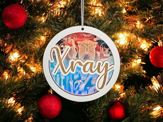 Custom Xray Ornament, Xray Christmas Ornament, Radiology Ornament, Xray Tech Gift, Christmas Gift, Wooden Ornament, Xray Christmas Gift