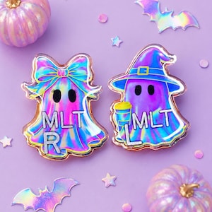 Iridescent Ghost Xray Markers - Halloween Xray Marker Set with Initial - Spooky Xray Markers - Acrylic Markers for Xray Techs