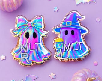 Iridescent Ghost Xray Markers - Halloween Xray Marker Set with Initial - Spooky Xray Markers - Acrylic Markers for Xray Techs