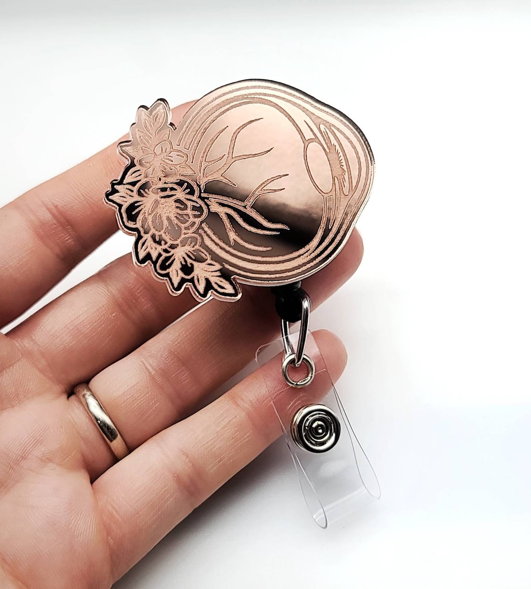 Ophthalmology Badge Reel Optometry Badge Reel Rose Gold Badge Eye Badge