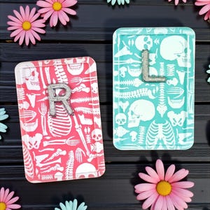 Pink and Mint Anatomy Bones Xray Markers - Anatomy X-Ray Markers, Radiology Marker Set, Radiology Gift, Skeleton Xray Markers with Initials