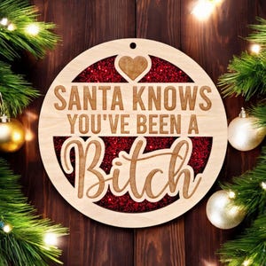 Funny Christmas Gift - Funny Christmas Ornament - Christmas Gift for Her - Christmas Gift for Wife - Gift for Girlfriend - Santa Knows