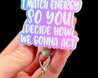 Nurse Badge Reel - Xray Badge Reel - Funny Badge - Iridescent Badge - Nurse Gift - Humor Badge - Match Energy Badge - Cna Badge - ER nurse