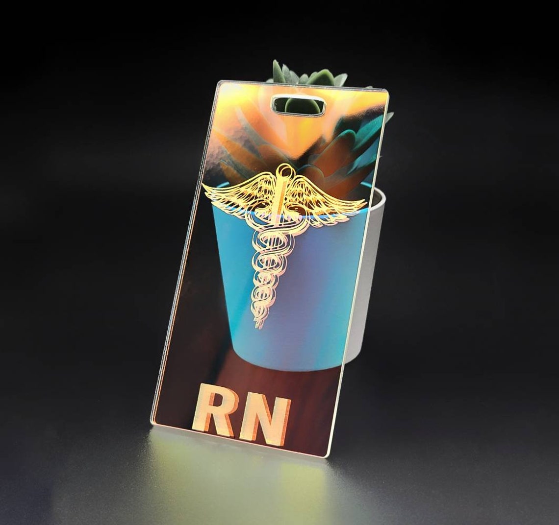Iridescent Badge Buddy Nurse Badge Buddy CNA Badge Buddy Etsy